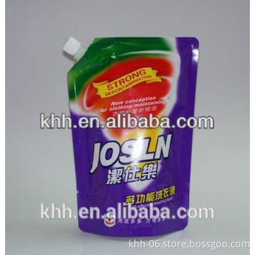 Compound stand up laundry detergent suction nozzle bag